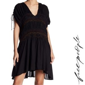 Free People black Love On The Run mini dress